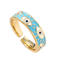 Bague mauvais oeil bleu turquoise